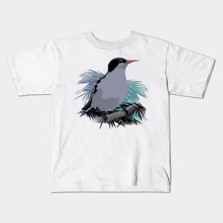 White Collared Monarch Bird Design Kids T-Shirt